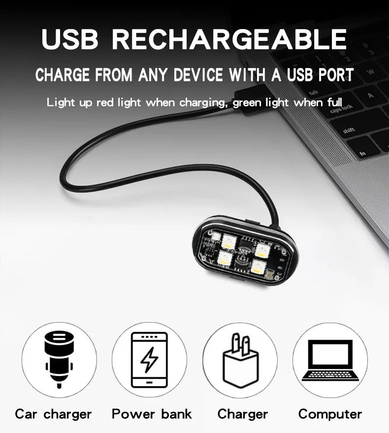 Wireless RGB Strobe Warning Light with USB Charging