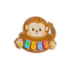 An interactive animal piano toy featuring a monkey face and colorful buttons for toddlers.