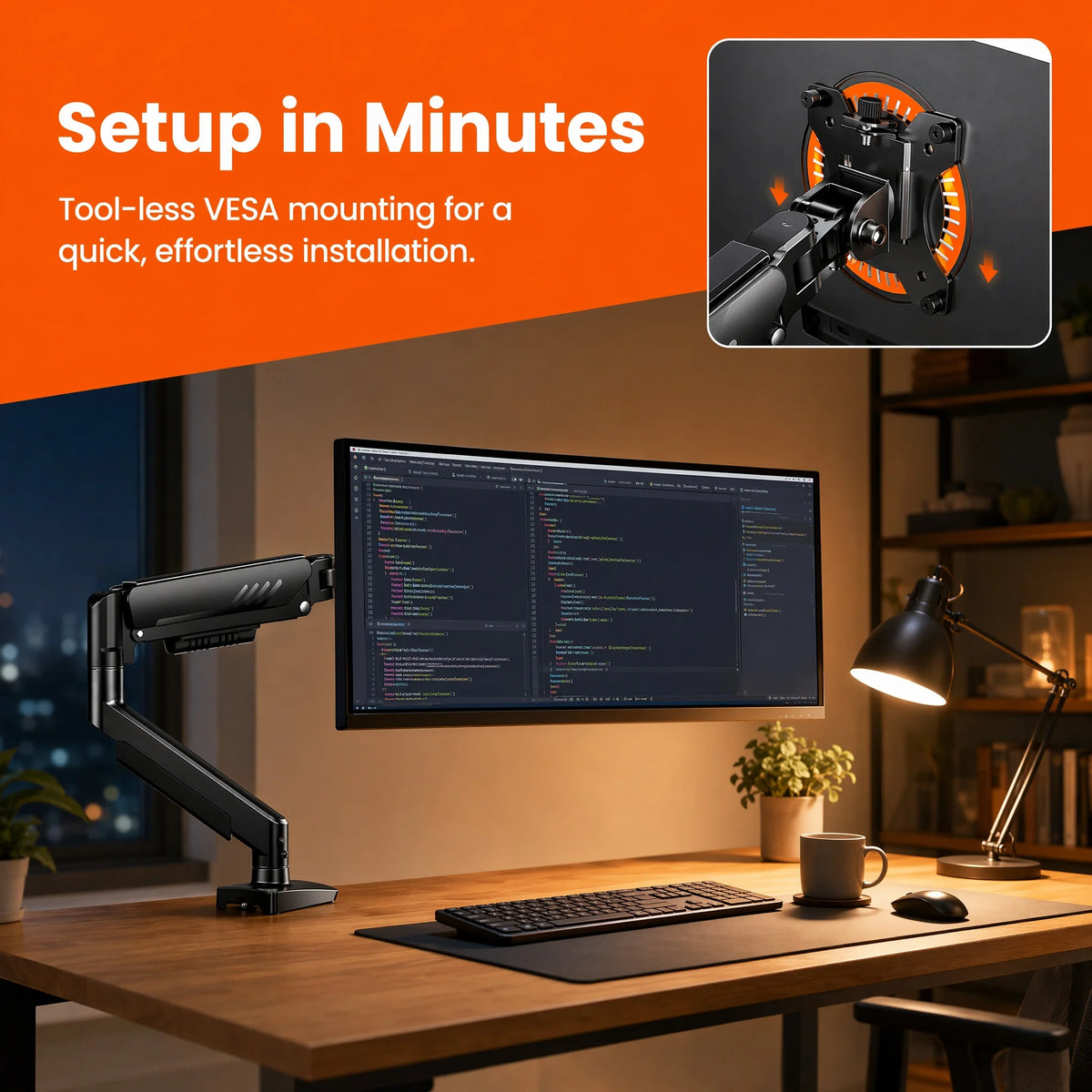 Fully Adjustable Single Monitor Arm for 13–34 Inch Screens
