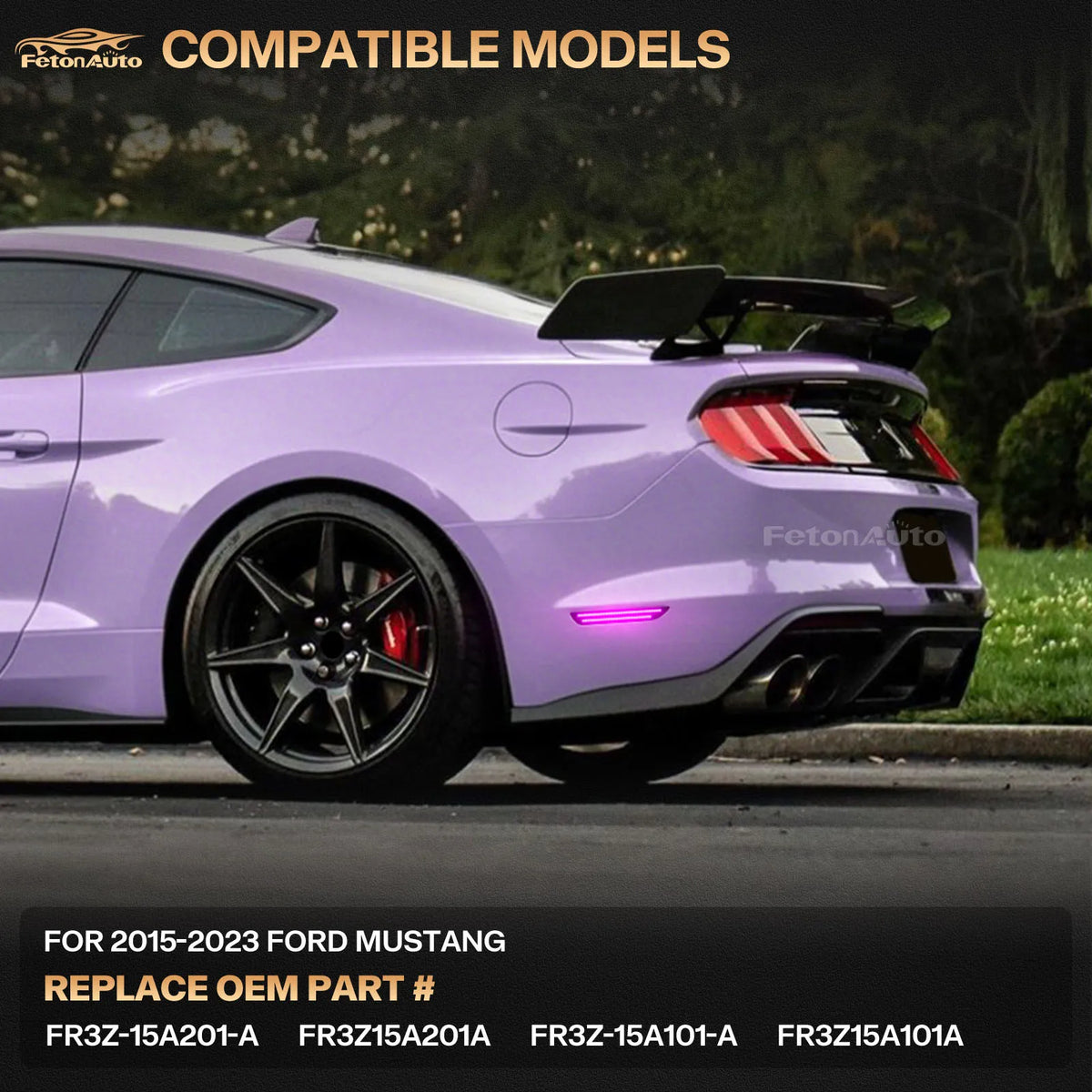 Dynamic LED Side Marker Lights for Ford Mustang 2015-2023