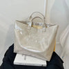 Clear PVC Tote Bag with Letter Print