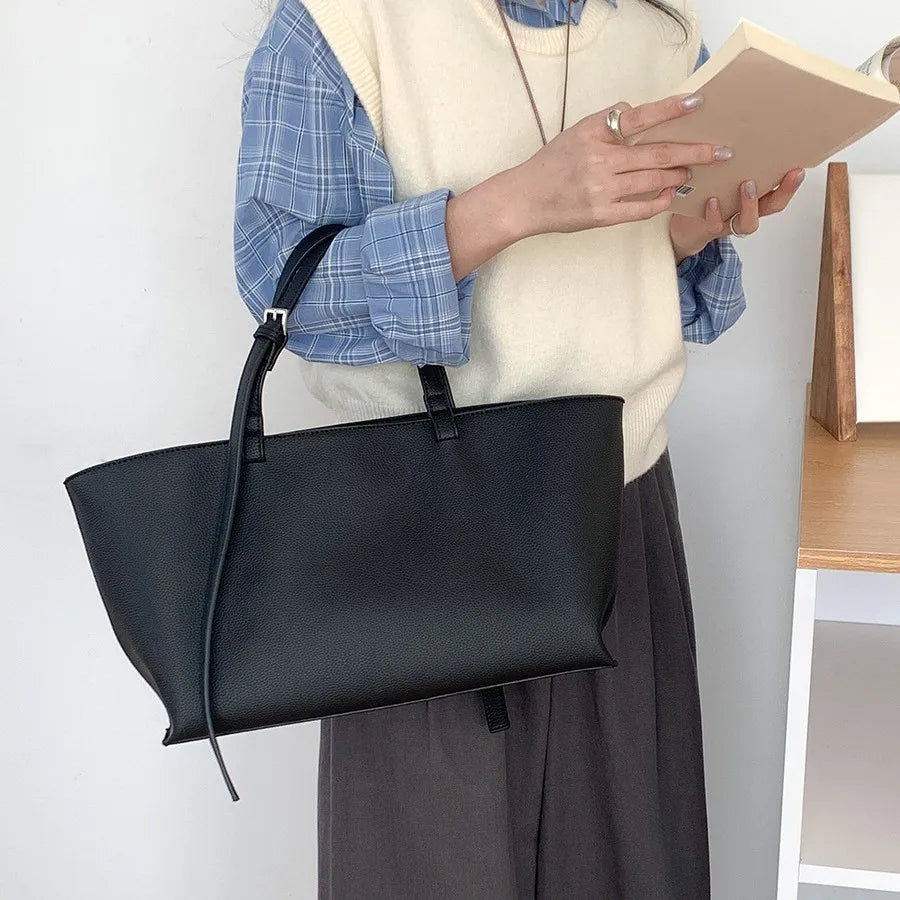 Soft PU Leather Tote Bag for Women – Spacious Everyday Carryall