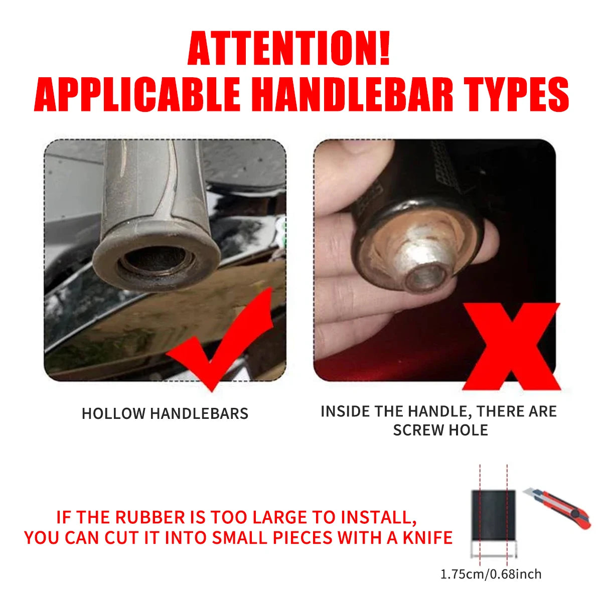 CNC Aluminum Motorcycle Handlebar End Plugs with Rubber Grip