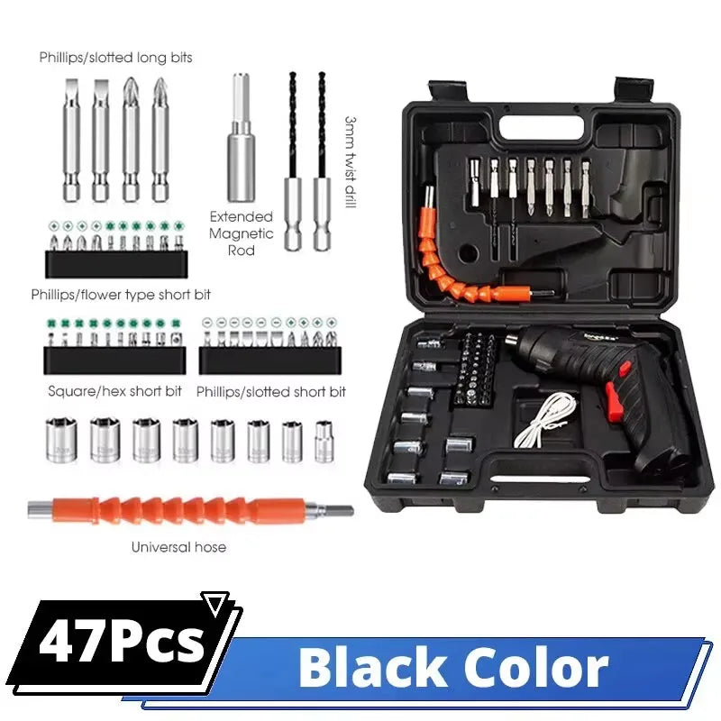 Cordless Electric Screwdriver Set for DIY and Repair