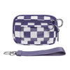 Checkered Card Case Wallet with Detachable Keychain and ID Window