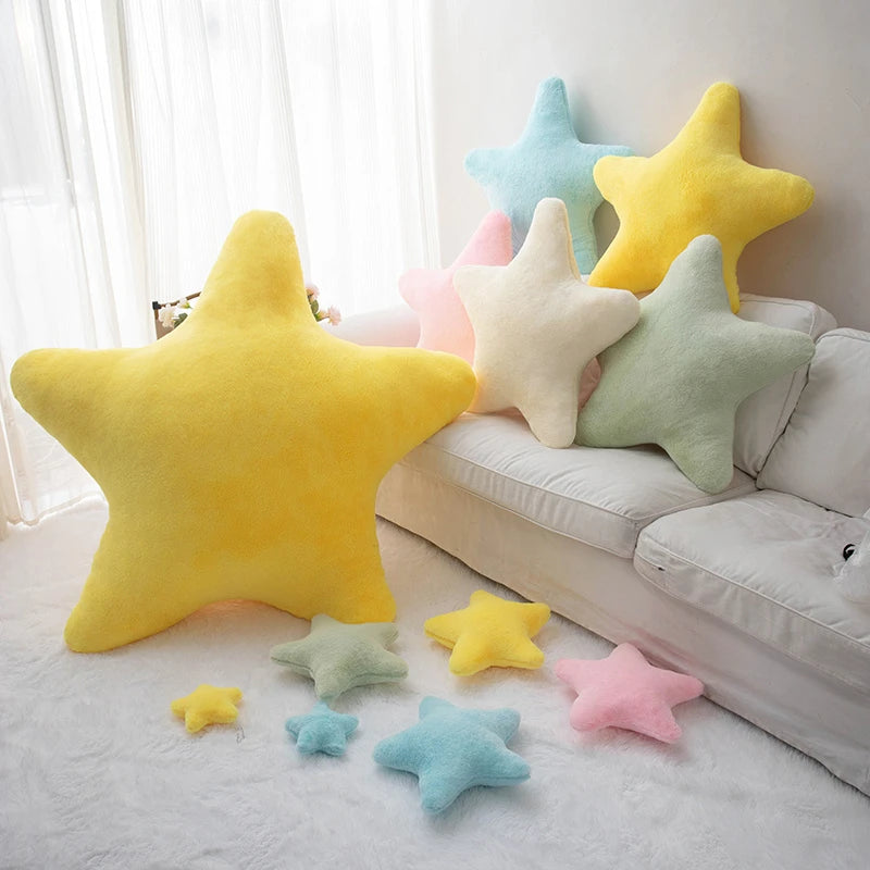 Plush Star Decor Pillow for Bed and Sofa