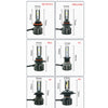 Various high-performance LED headlight bulbs H8, H9, H11, 9005/9006, H1, and H7 types with cooling fans.