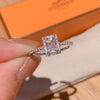 Bague géométrique classique en zircon avec bande ajustable ouverte