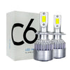 A pair of COB LED headlight bulbs in their packaging box.