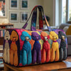Poodle Print Quilted Travel Duffle Bag