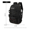 Black Weigeni travel backpack with shoe compartment and laptop sleeve shown from the front.