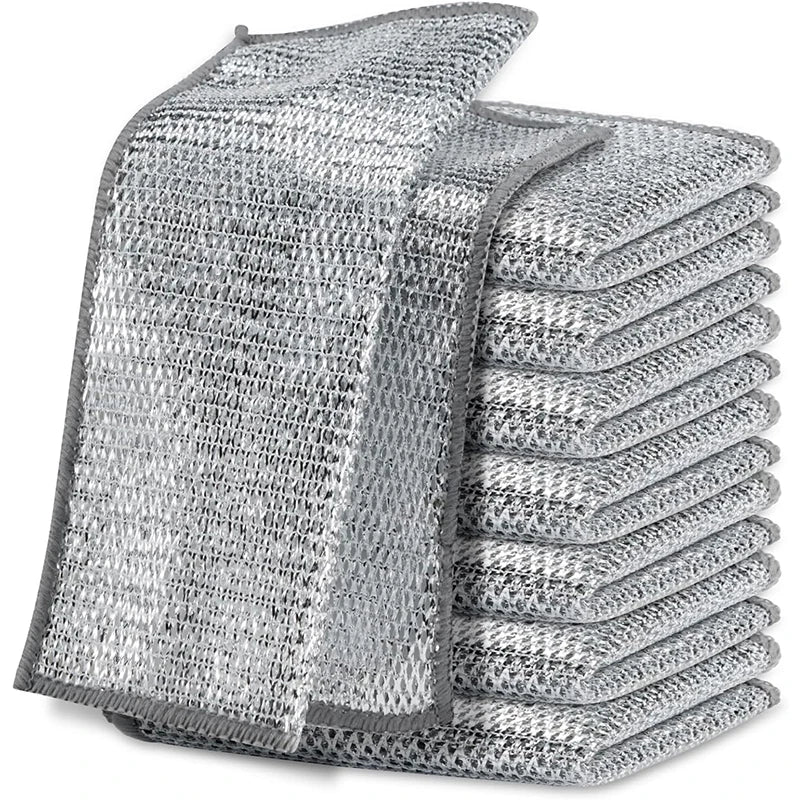 Silver Wire Cleaning Cloths for Kitchen – Durable & Non-Scratch Dish Rags