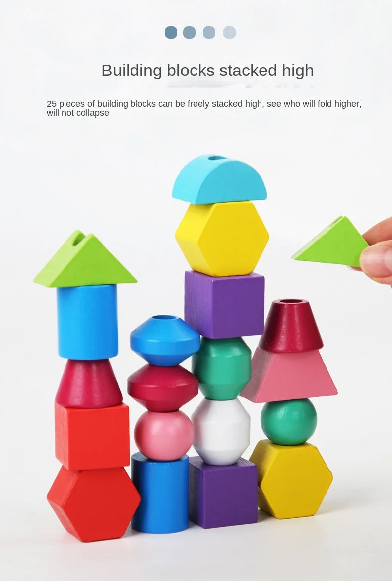 Montessori Wooden Color & Shape Matching Puzzle for Toddlers