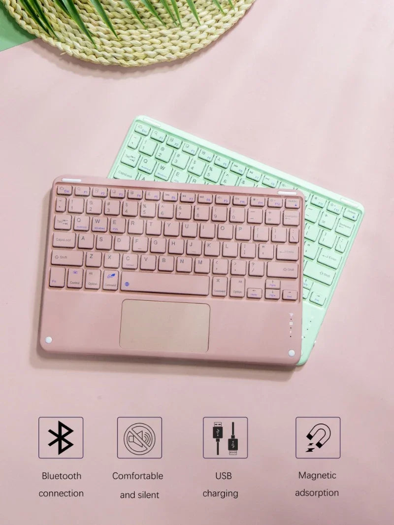 iPad Keyboard Case with Touchpad - Foldable Smart Cover for Multiple iPad Models