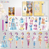A collection of princess magnetic dress-up playsets featuring various colorful dresses and accessories for children.