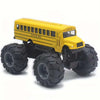 Yellow die-cast metal school bus pull-back toy with large tires