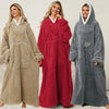 Oversized Wearable Fleece Blanket Hoodie with Sleeves
