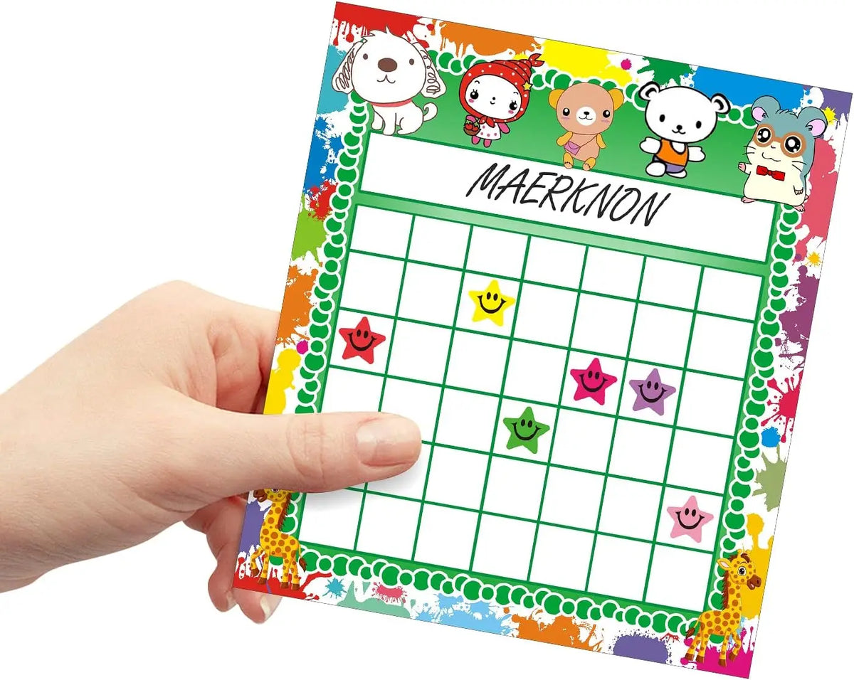 Animal Reward Chart Set with Stickers for Kids
