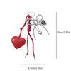 Cute Bow Bag Charm Keychain with Heart Pendant