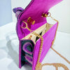Sequin Floral Evening Clutch with Chain