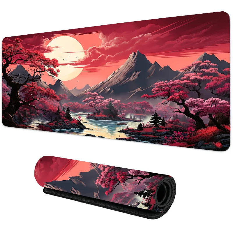 Large Non-Slip Mouse Pad with Night Moonlight Design