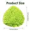 A bright lime green chenille mop head refill, shown flat, with dimensions of 7.87 inches by 20 cm.