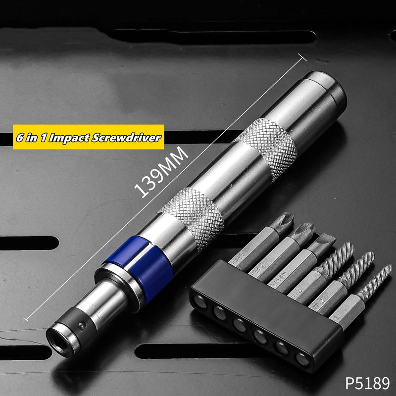 6-in-1 Impact Screwdriver Set for Stuck Fasteners