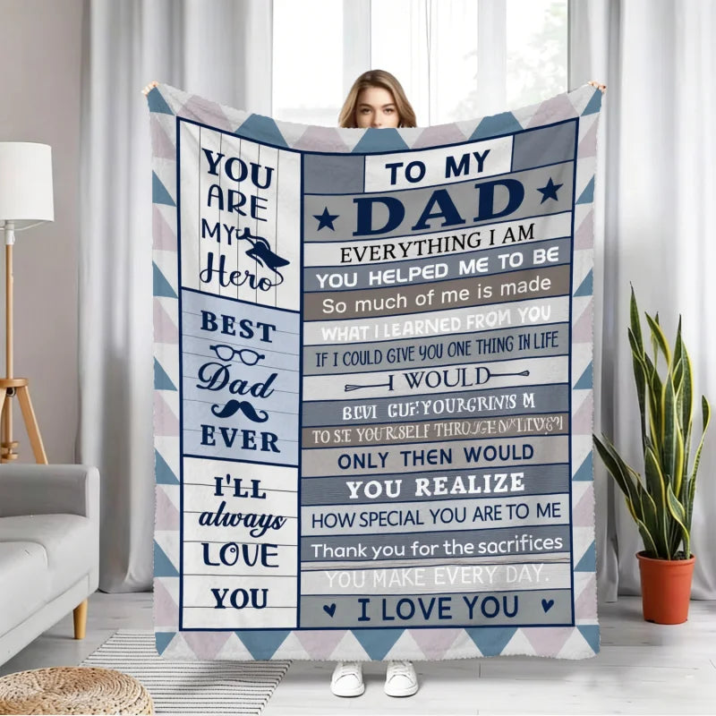 Couverture en flanelle « Il repose les yeux » pour papa drôle