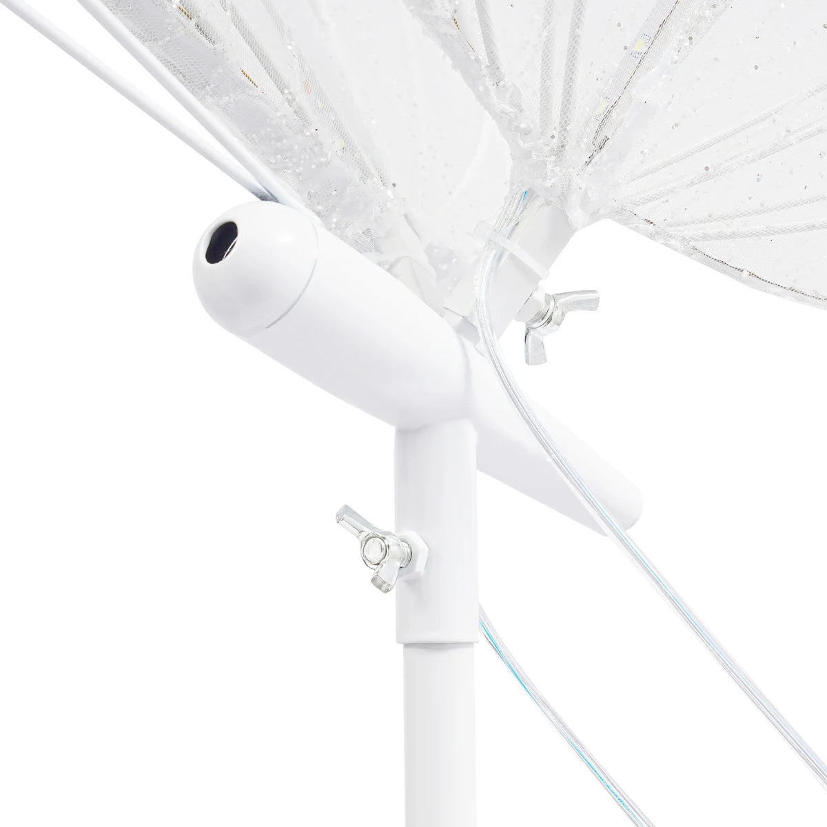Weiße Stehlampe mit Schmetterlingsschirm und verstellbarem Arm