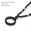 Geometric Natural Stone Pendant Necklace with Adjustable Leather Cord