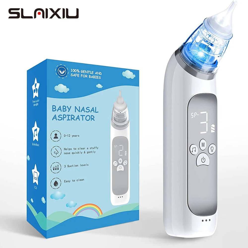 Baby Electric Nasal Aspirator with Soothing Music & Soft Silicone Tips
