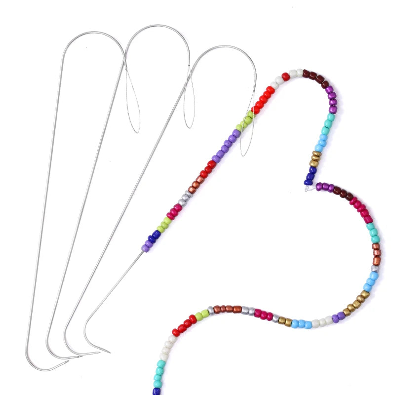 Large Eye Curved Beading Needles for Jewelry Making (5.3 Inch)