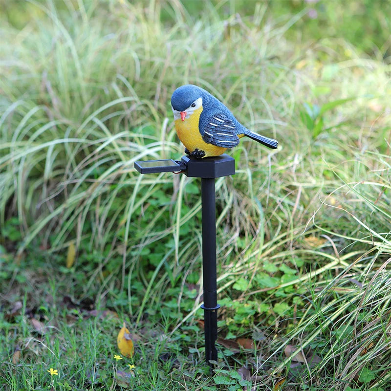 Solar-Powered Resin Bird Garden Stake Light