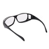 A pair of black ergonomic reading magnifying glasses with a wide lens.