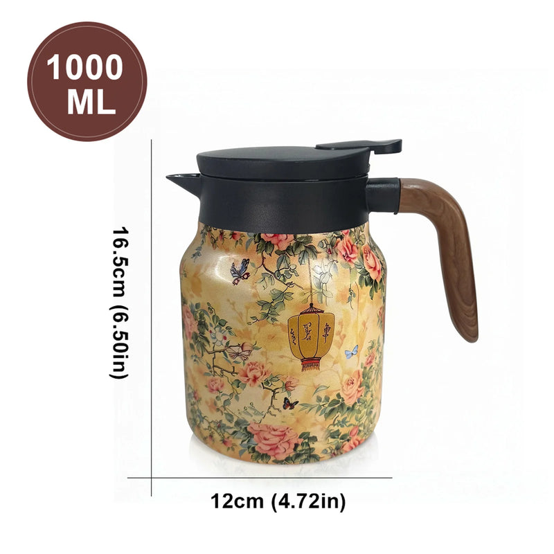 Vintage Floral Insulated Tea Kettle with Infuser