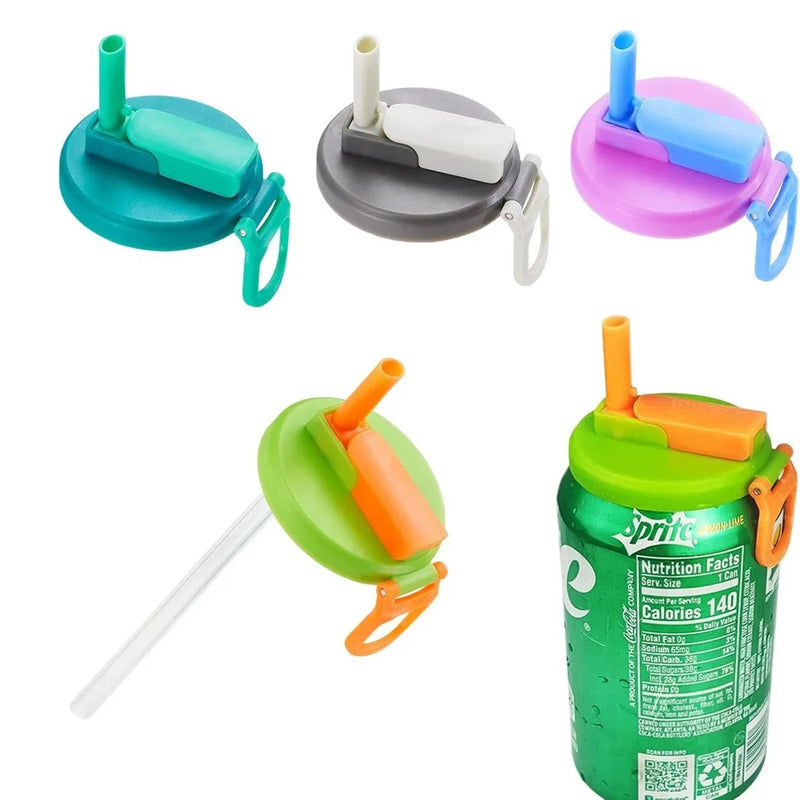 Reusable Silicone Soda Can Lid with Straw