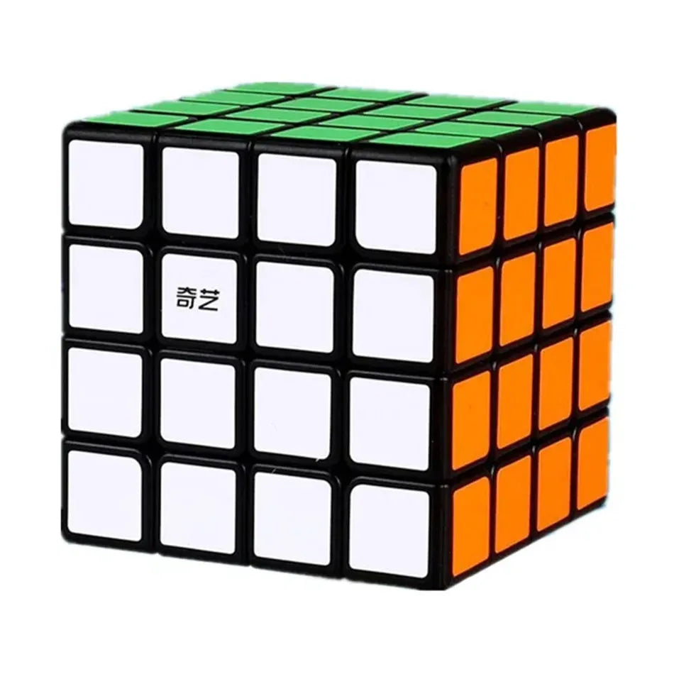 A 3x3 speed cube puzzle with green and orange colored faces.