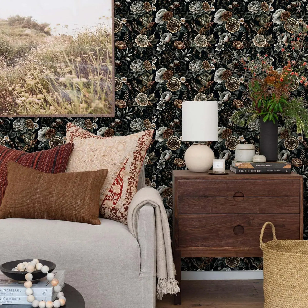 Vintage Floral Peel and Stick Wallpaper