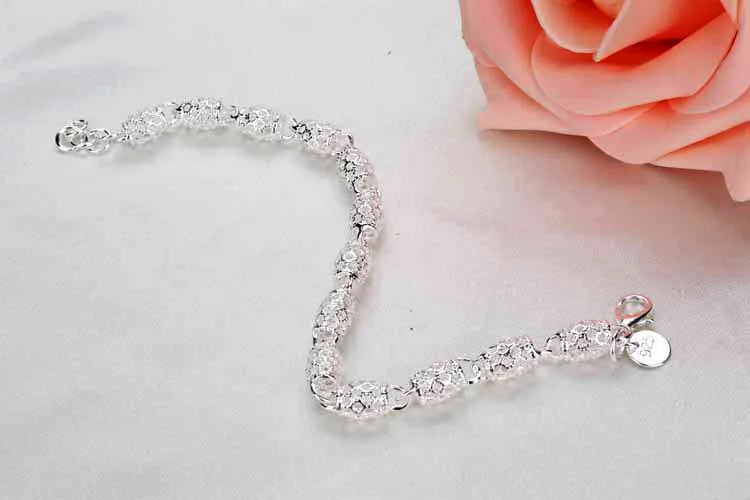 Sterling Silver Geometric Chain Bracelet