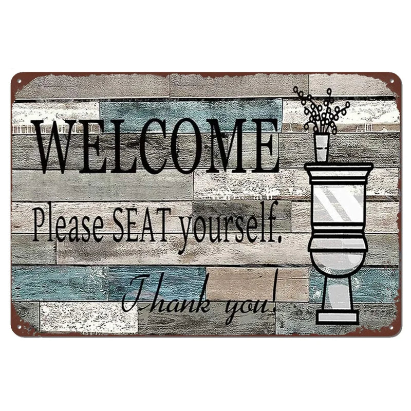 Vintage Metal Bathroom Sign - "This Is A Bathroom, Not An Internet Cafe"