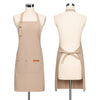 Canvas Cotton Cooking Apron with Adjustable Halter Neck and Large Pockets