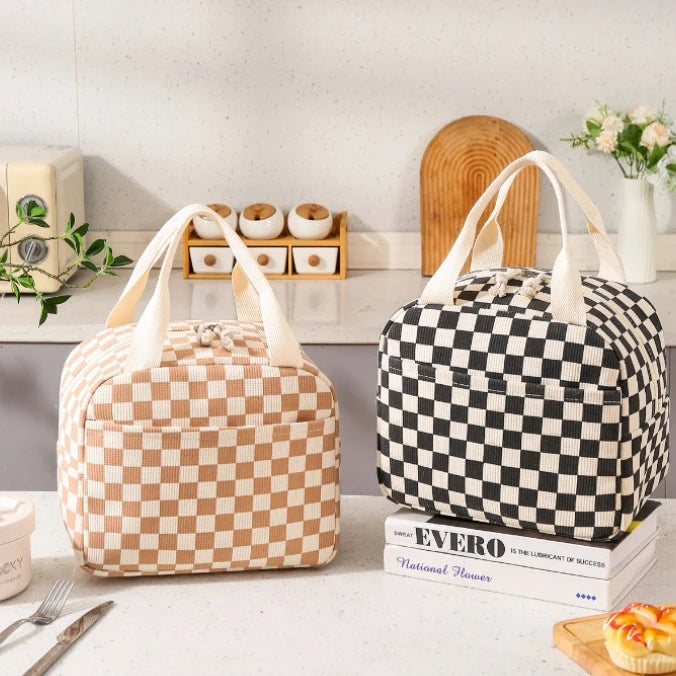 Isolier-Lunchtasche aus Cord mit Blumenmuster