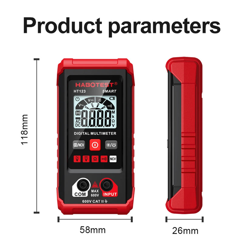 Compact Digital Multimeter with Auto-Ranging & Backlit Display
