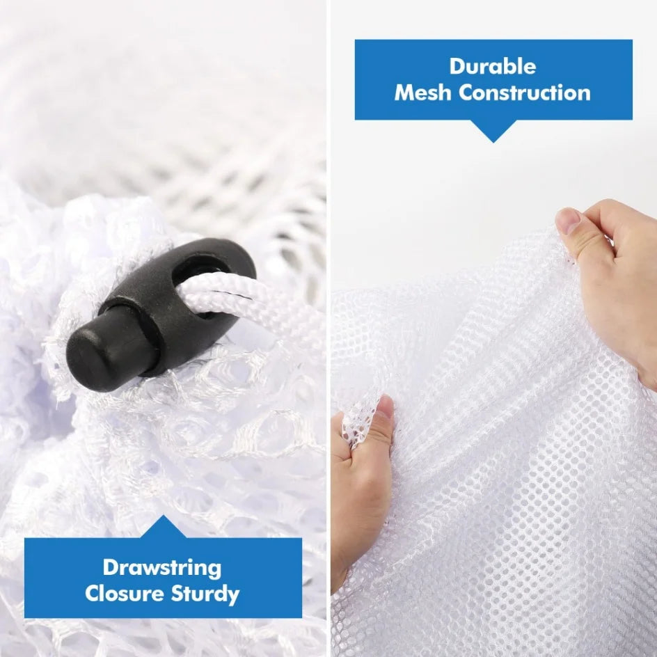 Mesh Laundry Bags with Drawstring – Set of 4 Sizes for Delicates, Jeans & Blankets