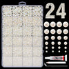 Mixed Color Resin Rhinestone Set with AB Finish – 24/28 Grid Flatback Drills for Crafting & Decoration