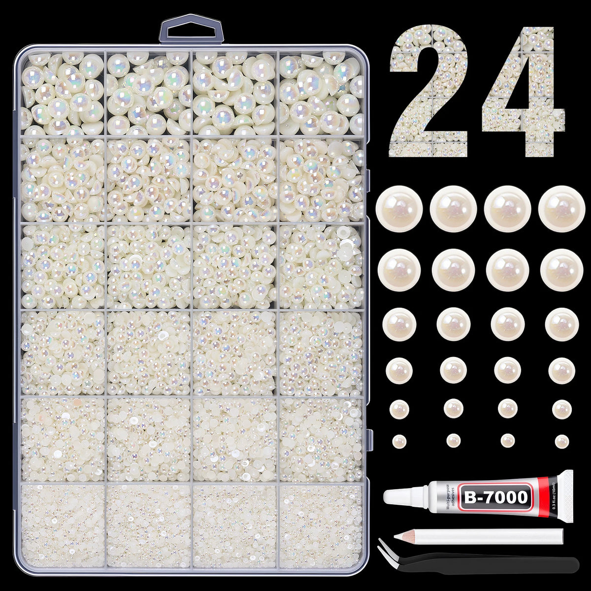 Mixed Color Resin Rhinestone Set with AB Finish – 24/28 Grid Flatback Drills for Crafting & Decoration