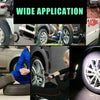 A collection of images showing a wide application tire repair nail kit being used on various vehicles and tires.