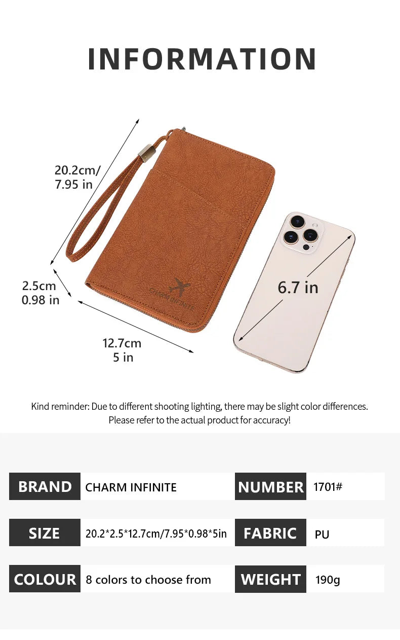RFID Blocking Travel Passport Holder and Document Organizer
