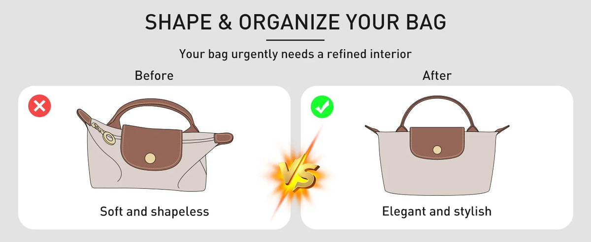 Felt Mini Bag Organizer with Handle for Small Handbags