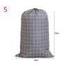 A gray drawstring laundry bag made of waterproof oxford cloth, shown from the front.